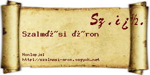 Szalmási Áron névjegykártya
